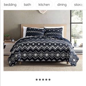 Boho black and white comforter set. Still in box.